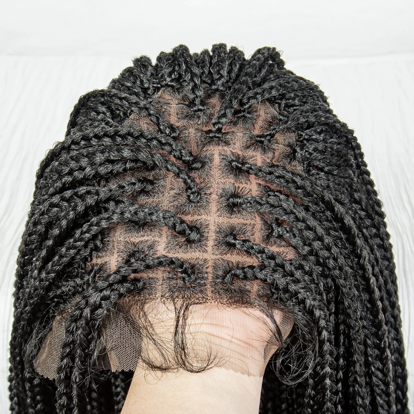 36" Water Wave Braided Wig | Lace Front | Baby Hair | Long Braids Luxegan