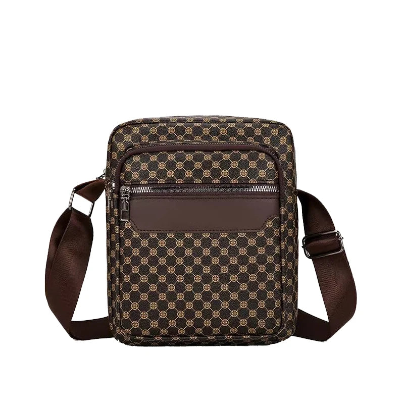 Unisex Color-Matched Design Shoulder Bag | Multi-Pocket Travel & Business Tote | Versatile PU Leather Gift Bag Luxegan