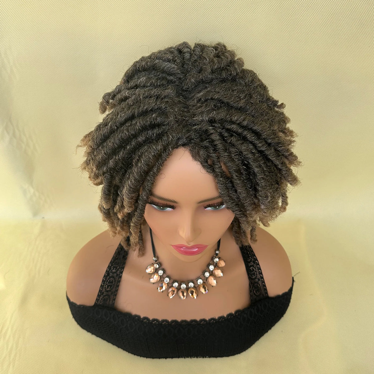 Afro Bob Faux Locs Wig | Crochet Twist Braids | Short Dreadlocks Wig | Synthetic Braided Wig