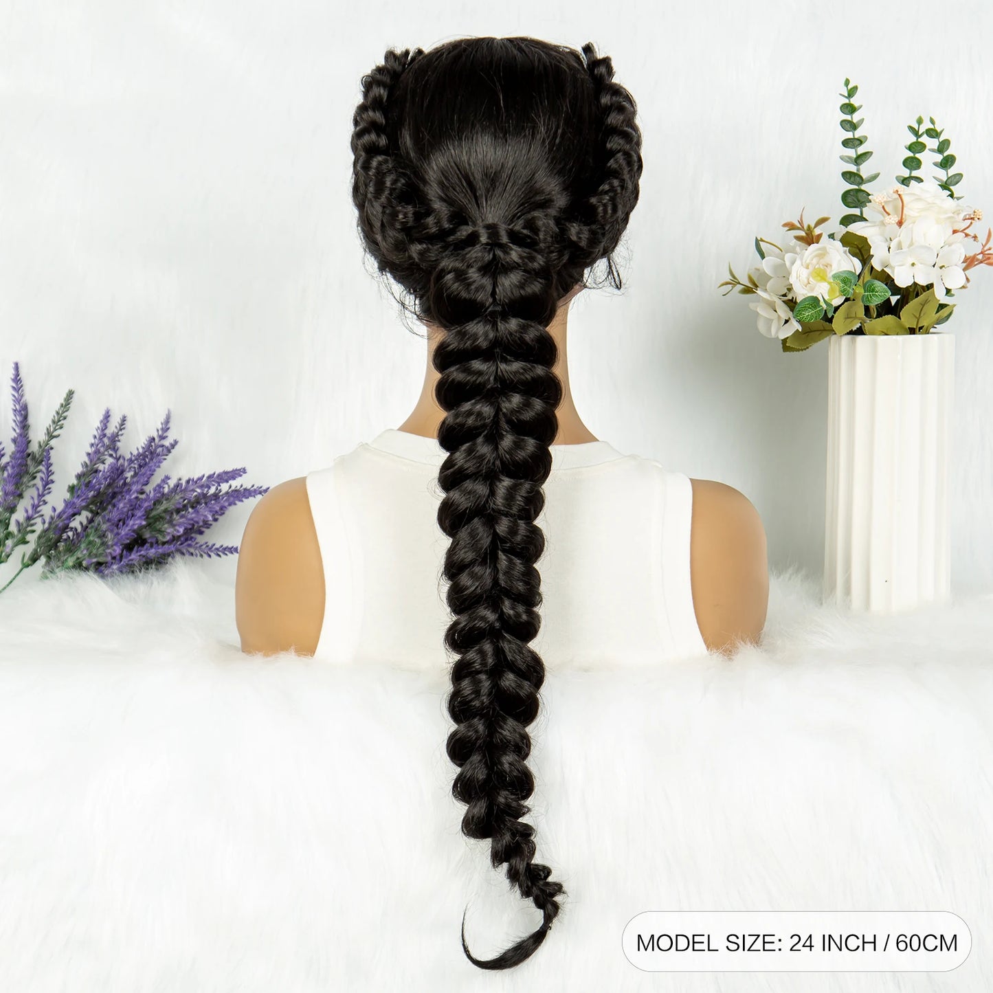 KIMA Dutch Braids Wig | 13x4 Lace Front | Kinky Curly Edges | Baby Hair Luxegan