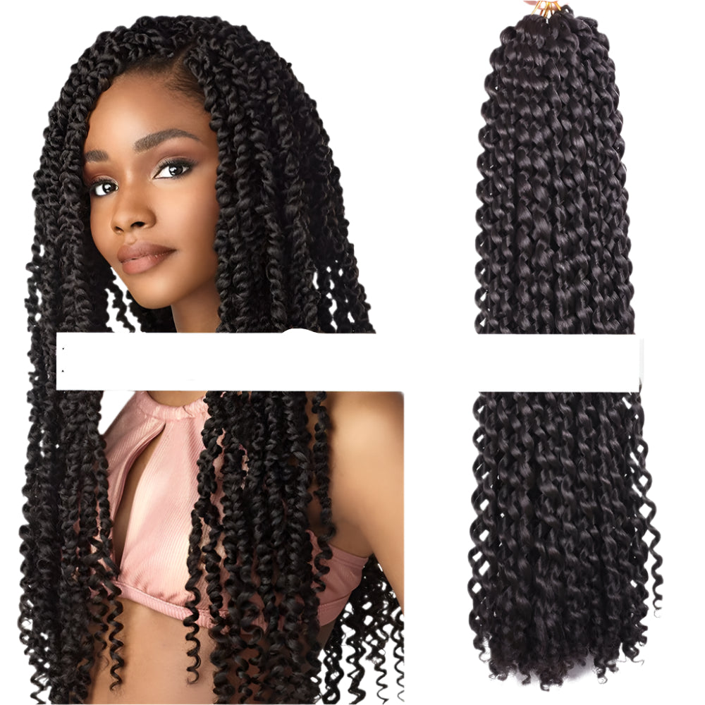 18-Inch Water Wave Passion Twist Wig | European & American Style Water Ripple Crochet Synthetic Fiber Luxegan