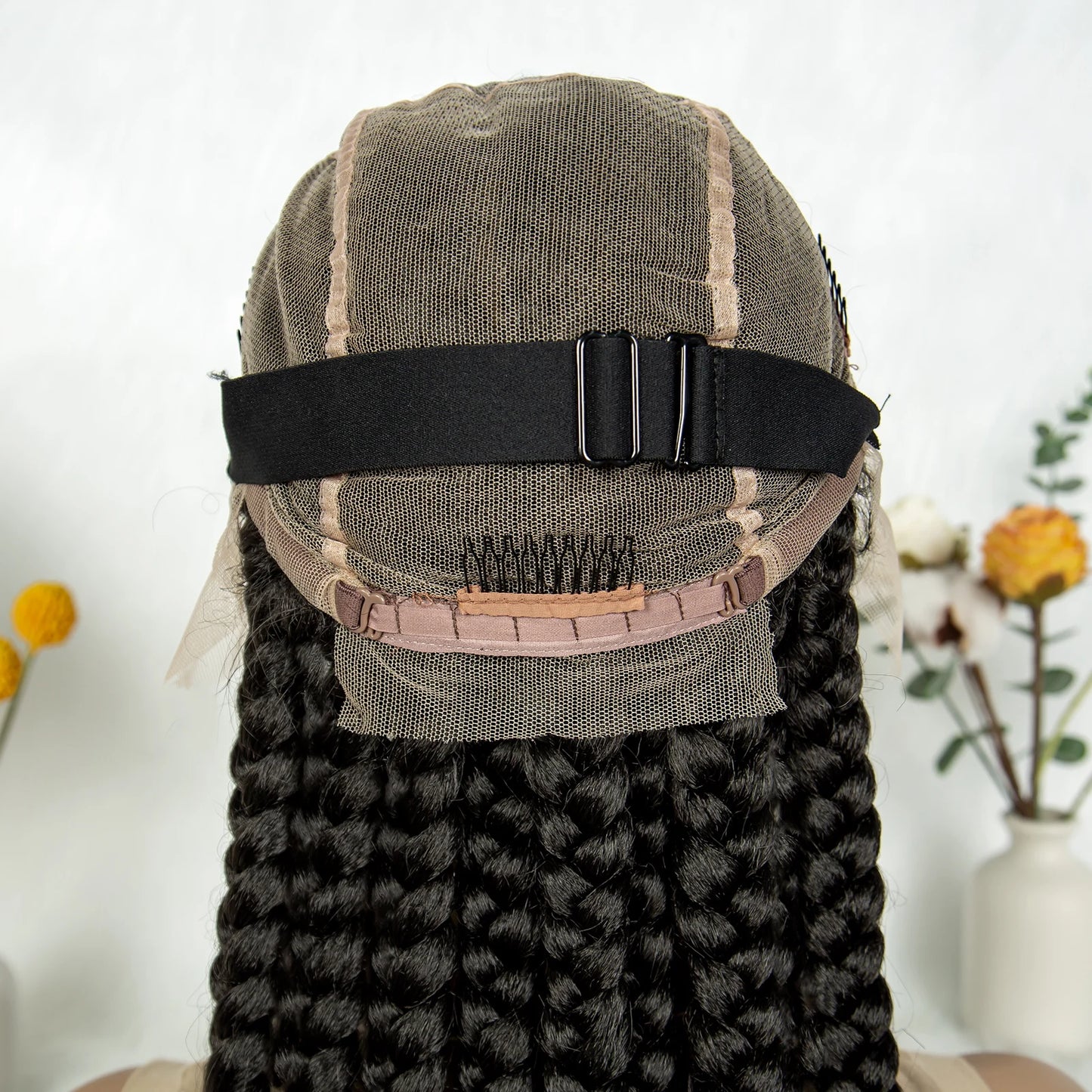 Knotless Cornrow Box Braided Full Lace Wig | Twisted Accents | Natural Hair Texture | Black Women