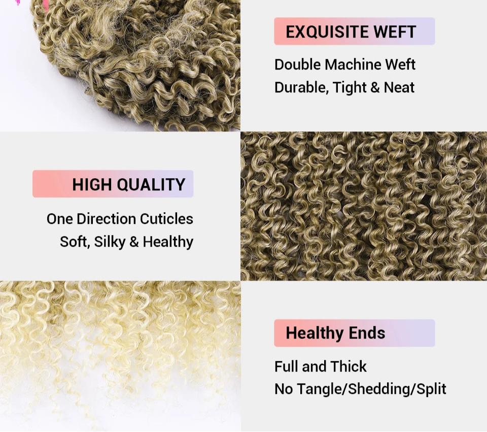 18" Magic Afro Kinky Curly Crochet Hair | Ombre Passion Twist Braids | 60 Strands/Pack | Heat Resistant - Luxegan