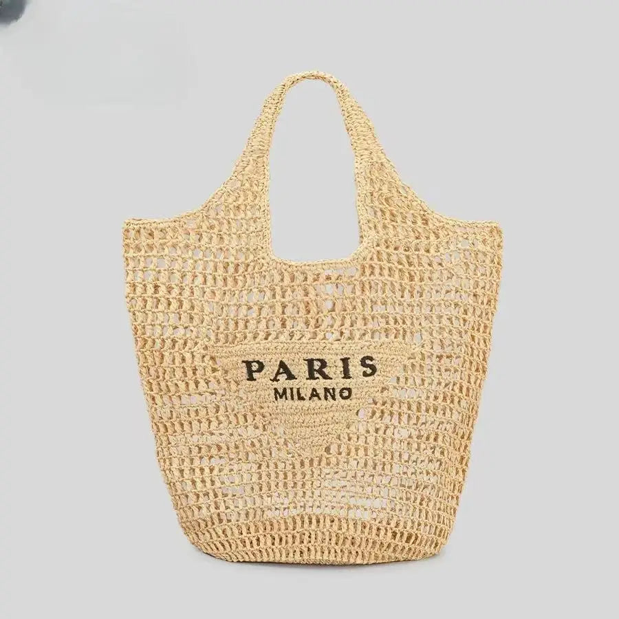 Soft Woven Summer Beach Tote | Large Capacity Hollow Out Handbag Luxegan