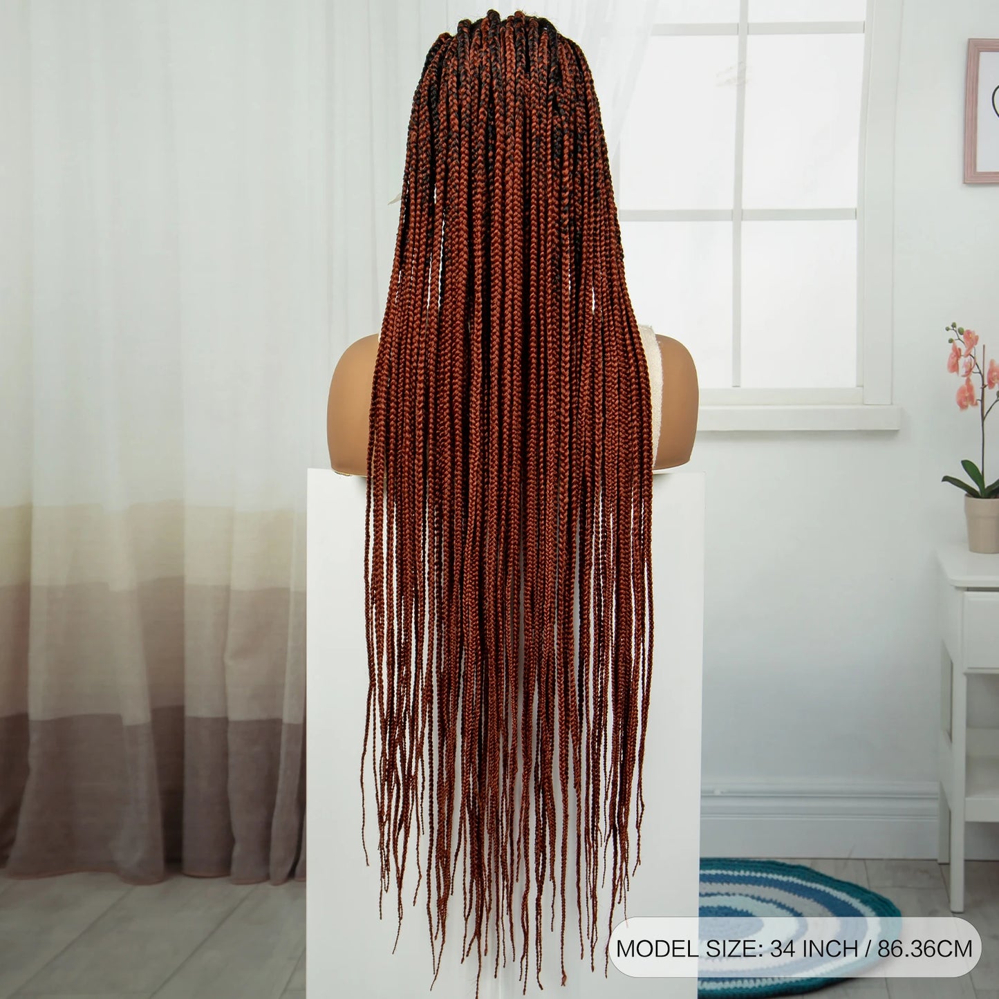 32" Ginger Twist Braids Wig | Full Lace Frontal | Baby Hair Luxegan