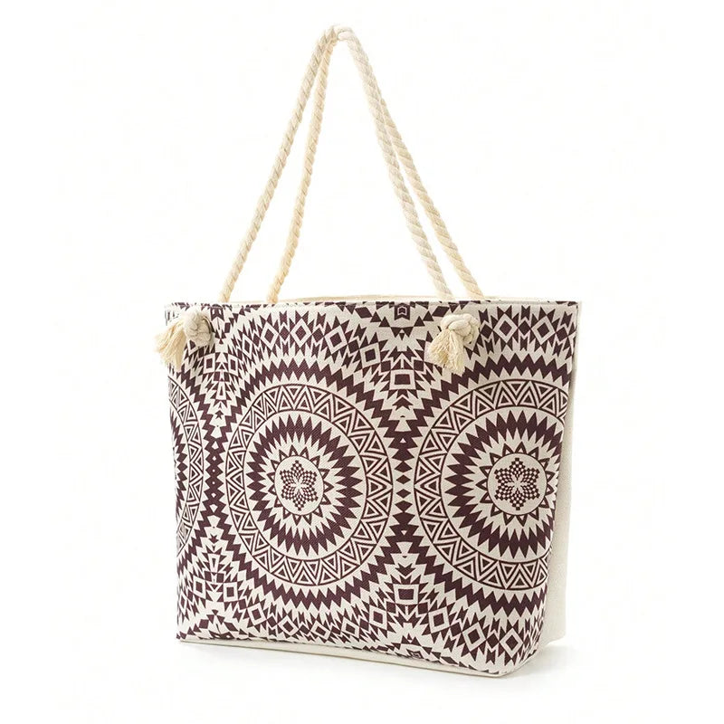 Women's Shoulder Bag | Casual Canvas Printing & Beach Style Handbag Luxegan