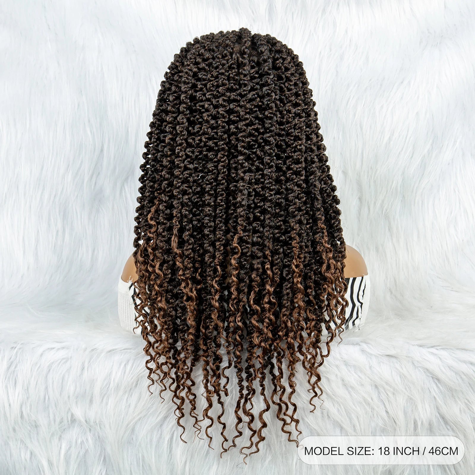 18" HD Lace Full Lace Braided Wig | Twist Braids | Baby Hair | Natural Look | Synthetic Hair