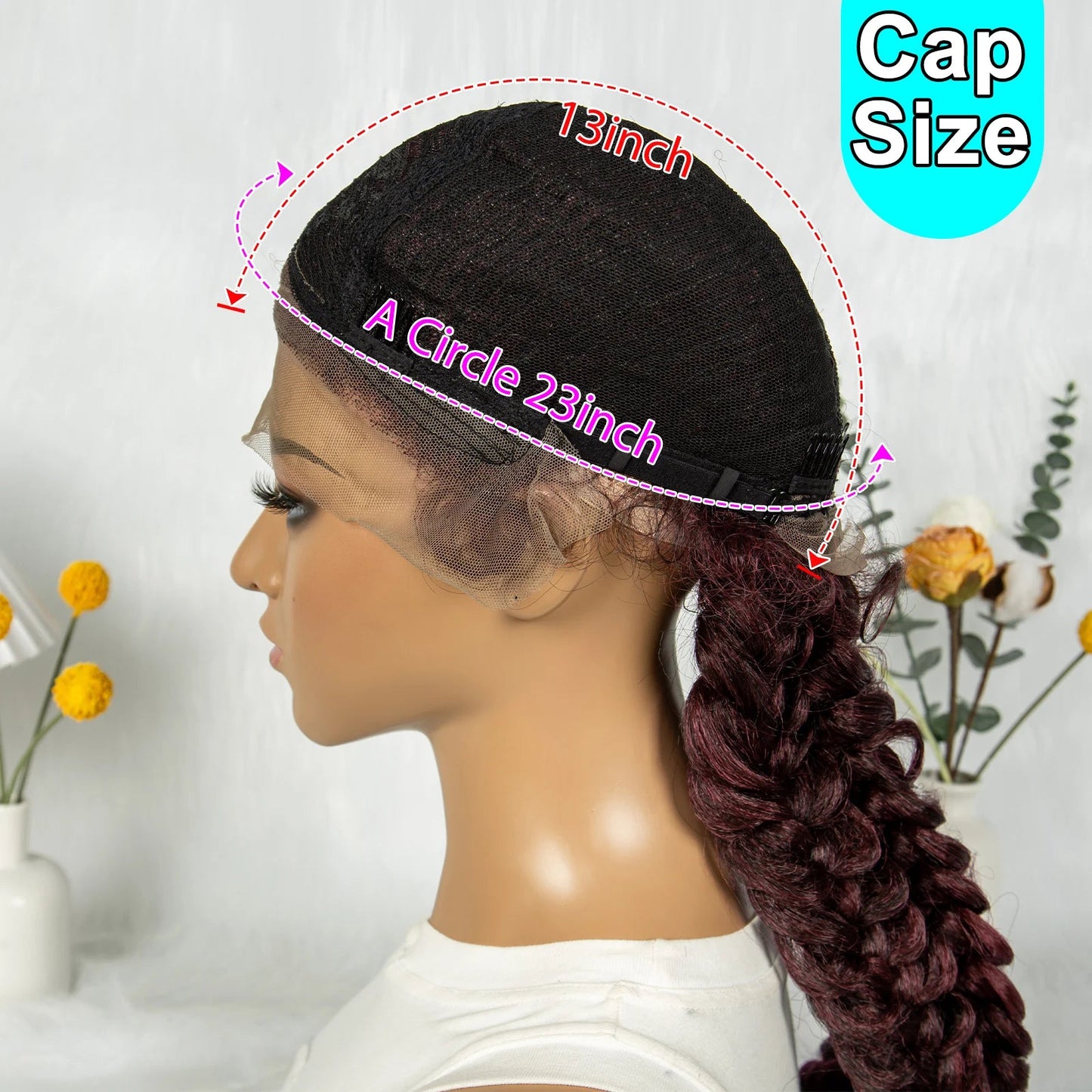 36" Twisted Braids Lace Front Wig | 13x1 | Senegalese Twist | Baby Hair | Handmade Synthetic Braids Luxegan