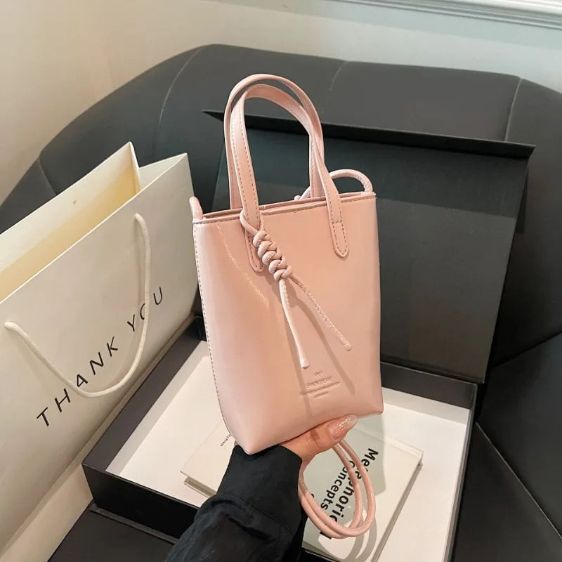 Leather Mini Crossbody Bag for Women | New Korean Fashion Luxury Shoulder Bag & Simple Retro Handbag Luxegan