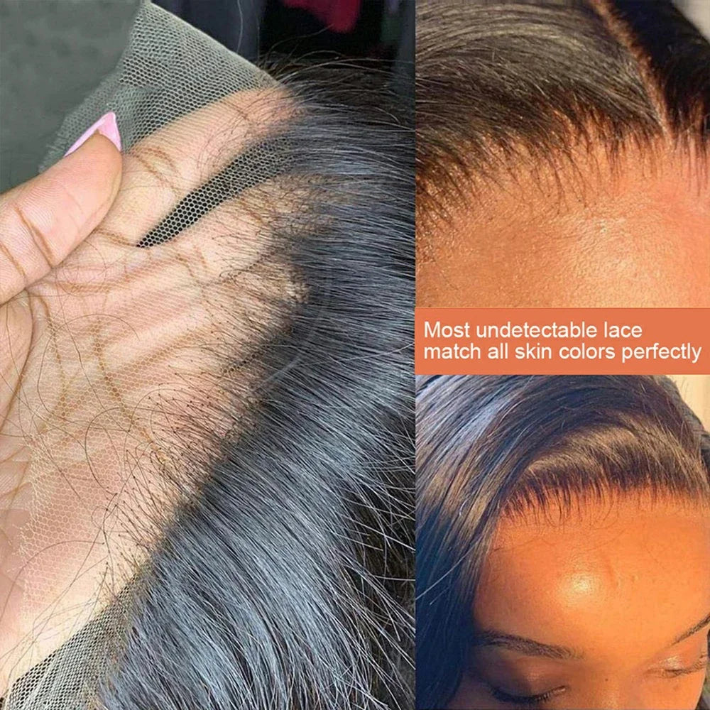 180% Density Straight Human Hair Wigs | HD 4x4 Lace Closure & 13x4/13x6 Lace Frontal Wig (Remy, 30-36 Inch Transparent Lace) Luxegan