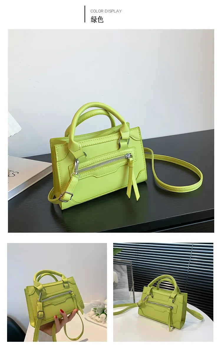 Western Style Crossbody Bag | Simple Textured Square Handbag Luxegan
