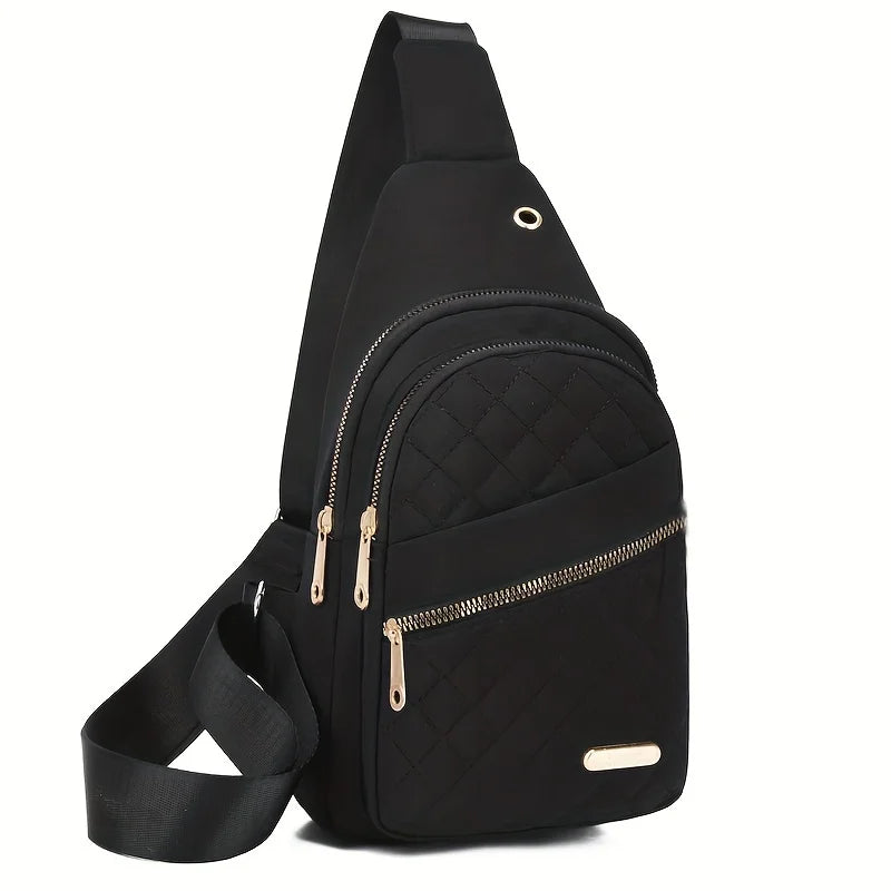 Lightweight & Comfortable Quilted Crossbody Chest Bag | Women's Sling Shoulder Purse Luxegan