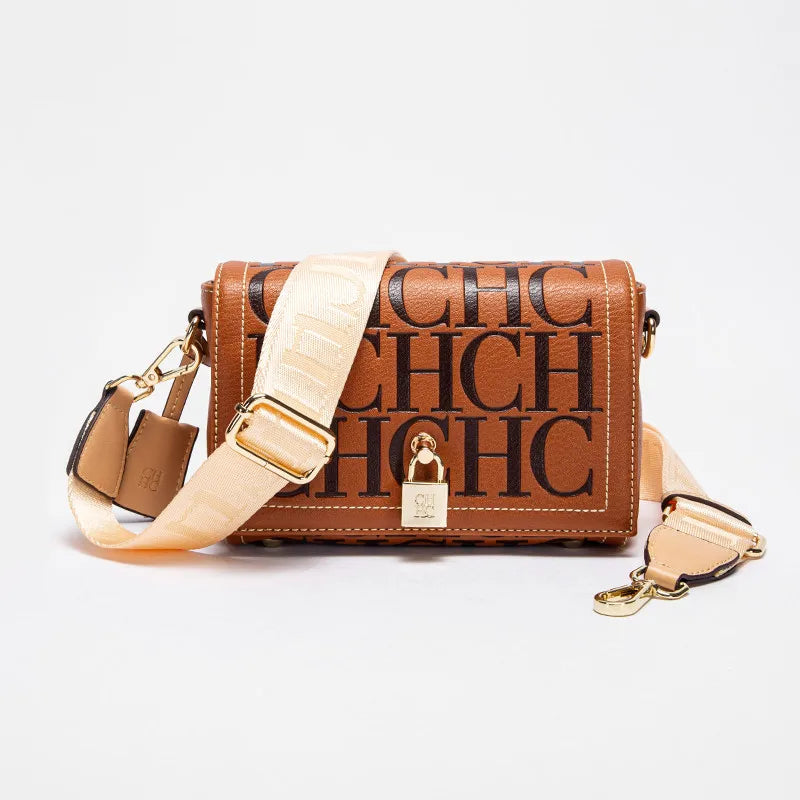 Fashion Design Metal Buckle Women's Shoulder Bag | Luxury Brand Solid Colour Printed Head Bag (Casual Crossbody for Parties) Luxegan