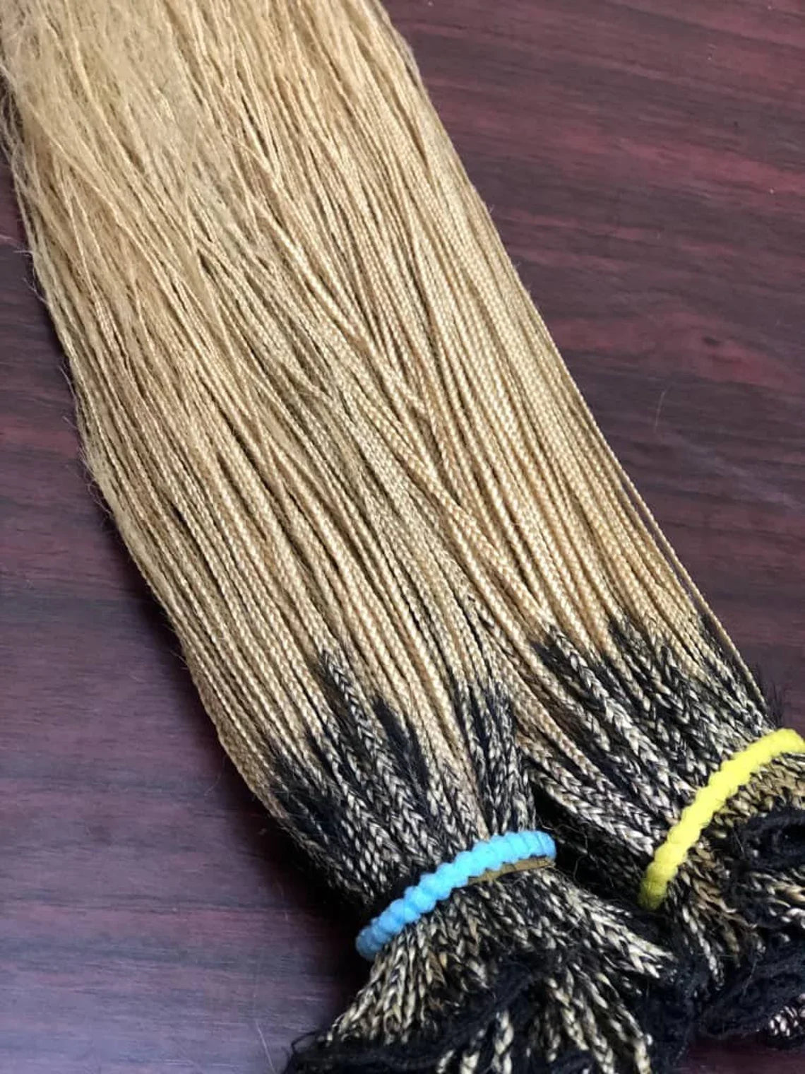 Micro Braids Sew-In Bundles - Black Ombre Braiding Hair for Lace Wigs - 60 Strands/Pack