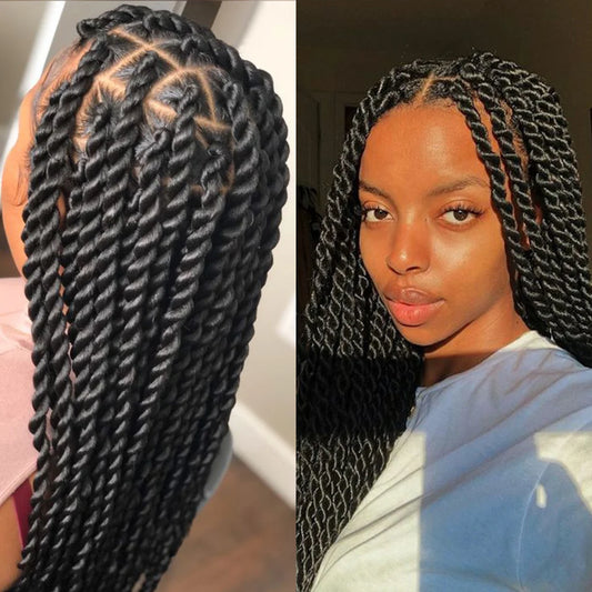 Real Shot High-Quality Twisted & Faux Locs Braided Wig | Transparent Full Lace Goddess Braids | Synthetic Hair for Black Women Luxegan
