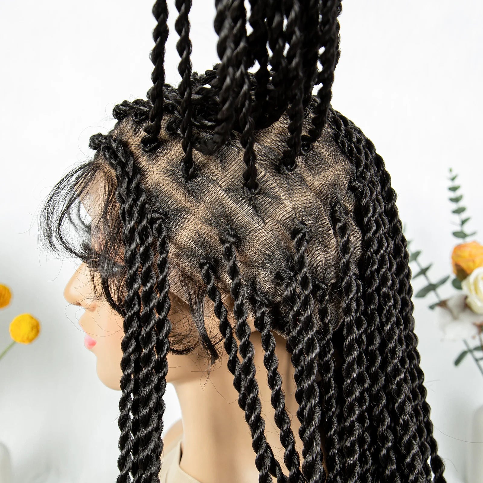 KIMA 38" Micro Twist Braided Wig | Transparent Double Full Lace Luxegan