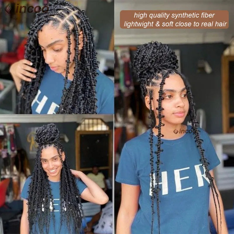 36" Butterfly Locs Crochet Wig | Full Lace Front | Knotless Braids | Baby Hair | Synthetic Luxegan