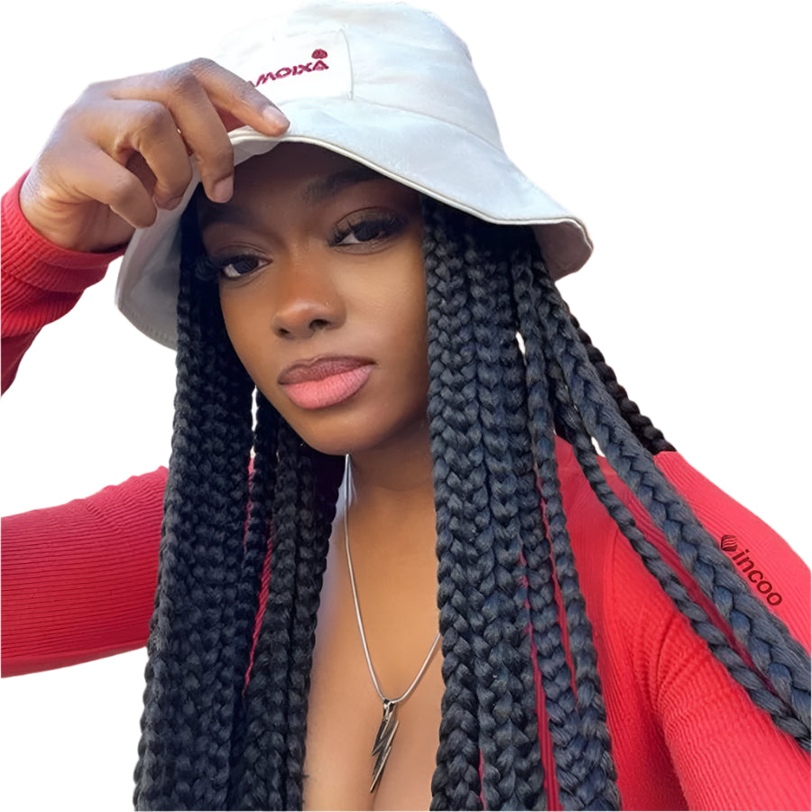 36" Jumbo Knotless Cornrow Braids Wig | Incoo HD Full Lace Braided Wig | Transparent Lace | Black Women