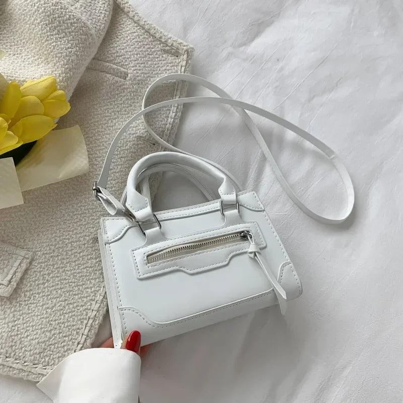 Western Style Crossbody Bag | Simple Textured Square Handbag Luxegan