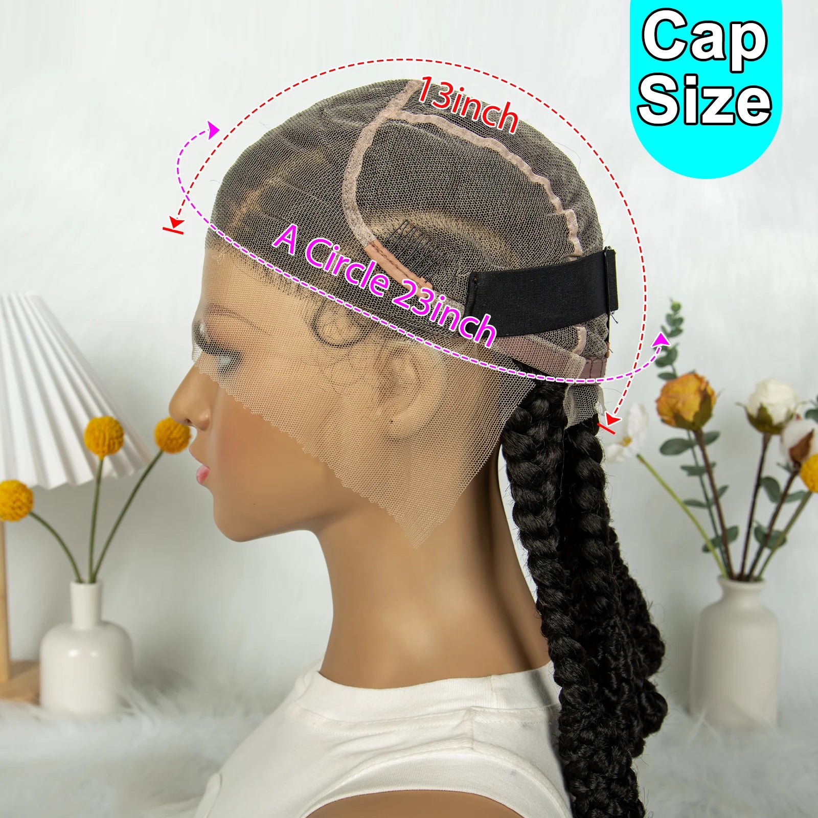 KIMA Cornrow Box Braided Full Lace Wig with Baby Hair | Synthetic Braids Wig for Africa Women & Men Luxegan