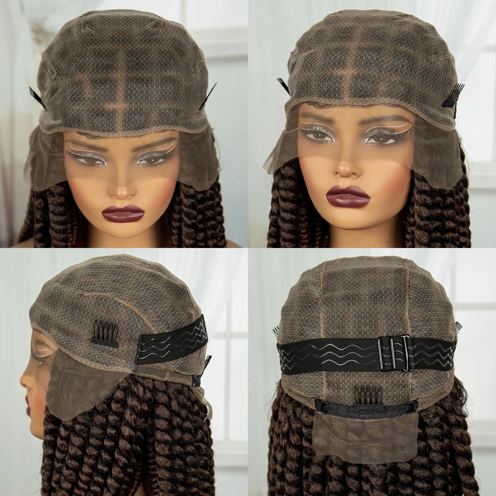 16" Twist Knotless Braids Wig | HD Full Lace | Baby Hair | Natural Look Luxegan