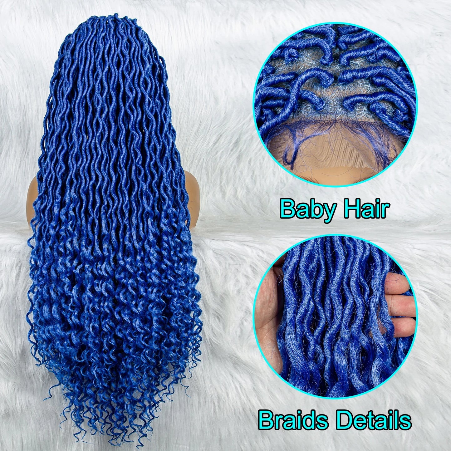 Braided Wig with Lambswool Curls | Transparent Full Lace Front Luxegan