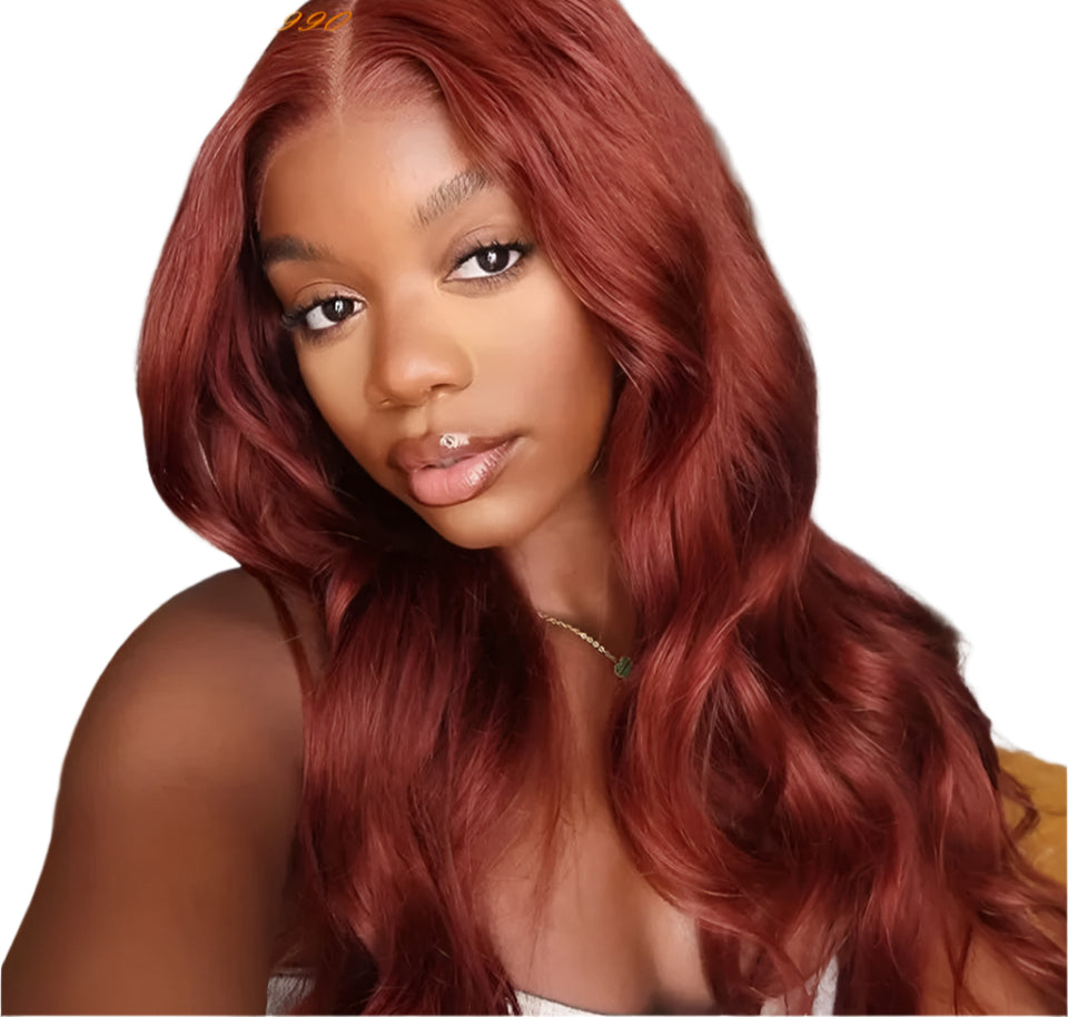 180% Density 1B/27 Ombre Highlight Body Wave Wig | 4x4 Transparent Lace Front Human Hair (Pre-Plucked) Luxegan