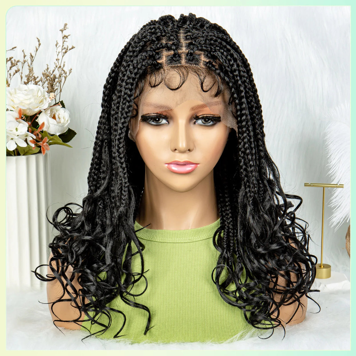 Pre-Looped Bohemian Box Braids with Curly Ends | Crochet Hair Luxegan