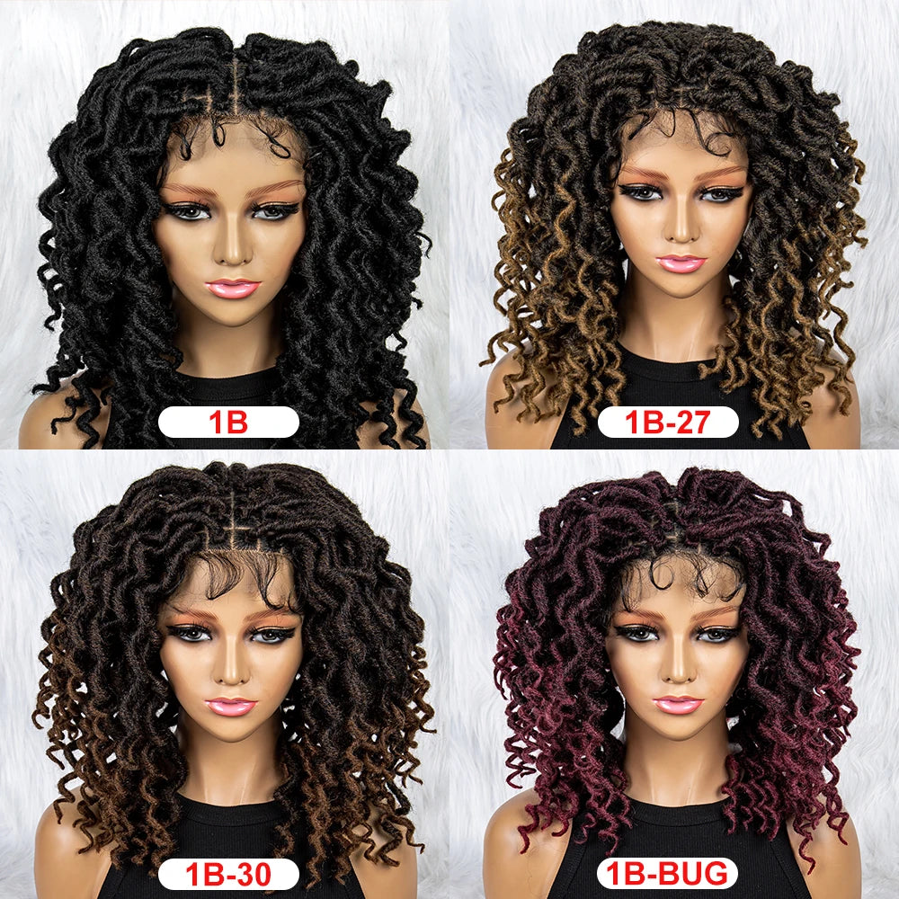 16" Synthetic Dreadlocks Braided Wig | Full Lace Crochet Style Luxegan