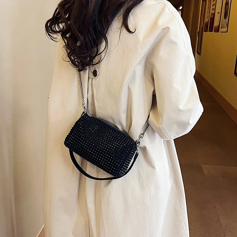 Plush Diamond Pillow Bag | Small Chain Crossbody Purse Luxegan
