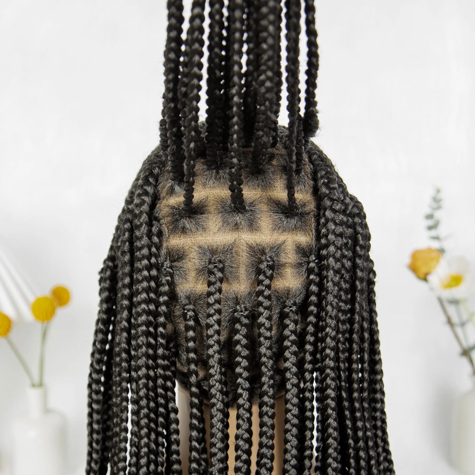 HD Lace Front Knotless Box Braids Wig | Cornrow Detail & Baby Hair Luxegan