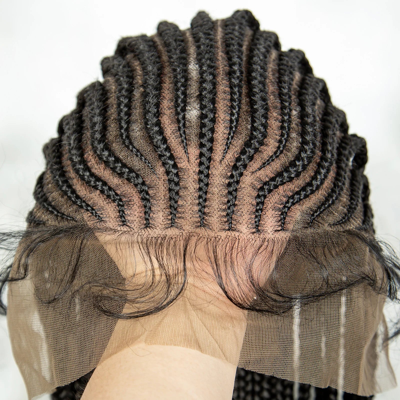 HD Transparent Full Lace Knotless Box & Cornrow Braids Wig Luxegan