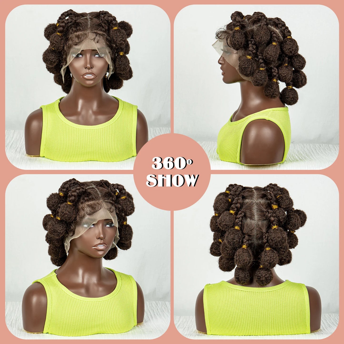 Burgundy Bantu Braids Wig | Handmade Full Lace | Baby Hair Luxegan