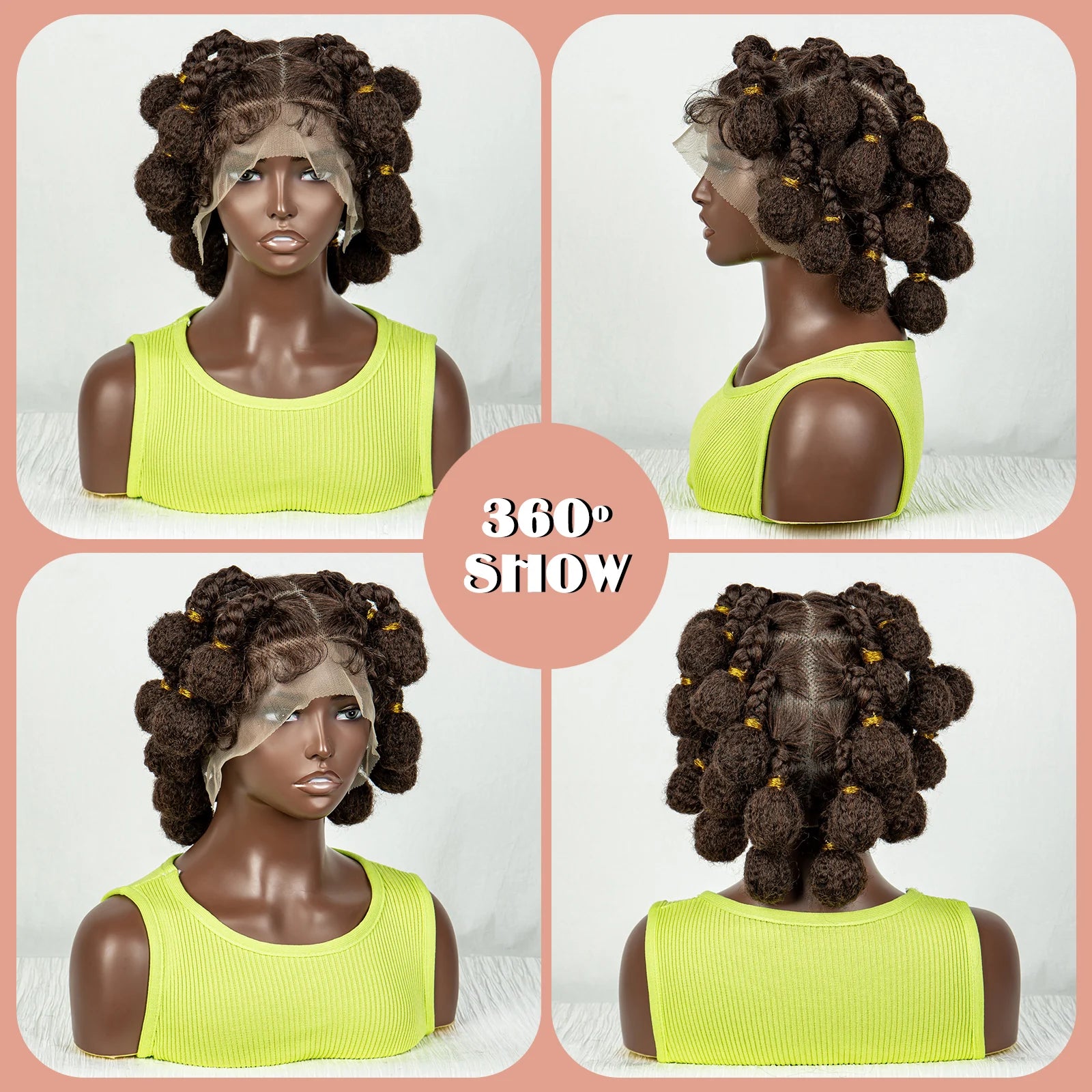 Burgundy Bantu Braids Wig | Handmade Full Lace | Baby Hair Luxegan