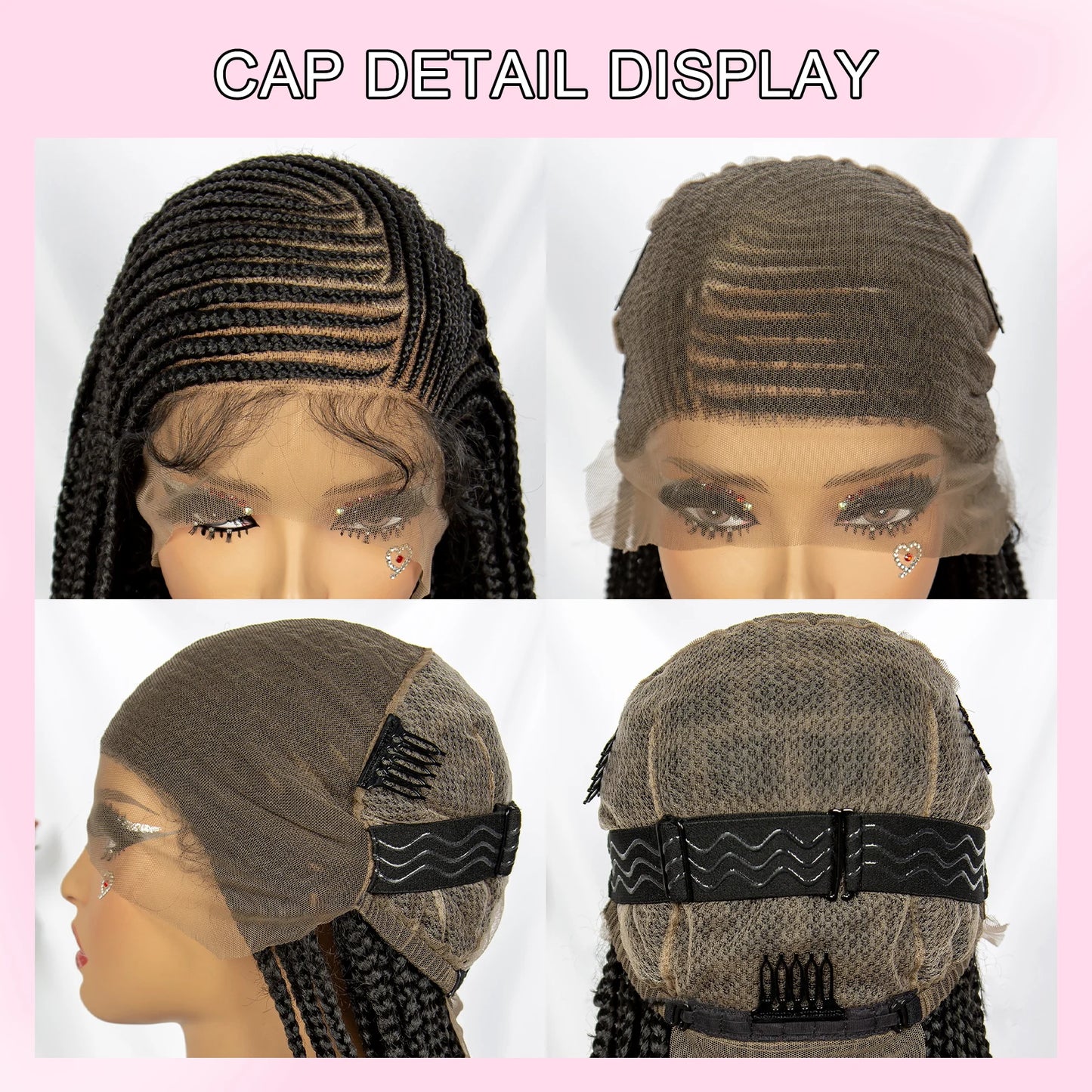 34" Full Lace Braided Wig | Knotless Box Braids | Baby Hair | Kanekalon Synthetic Hair | Black Women