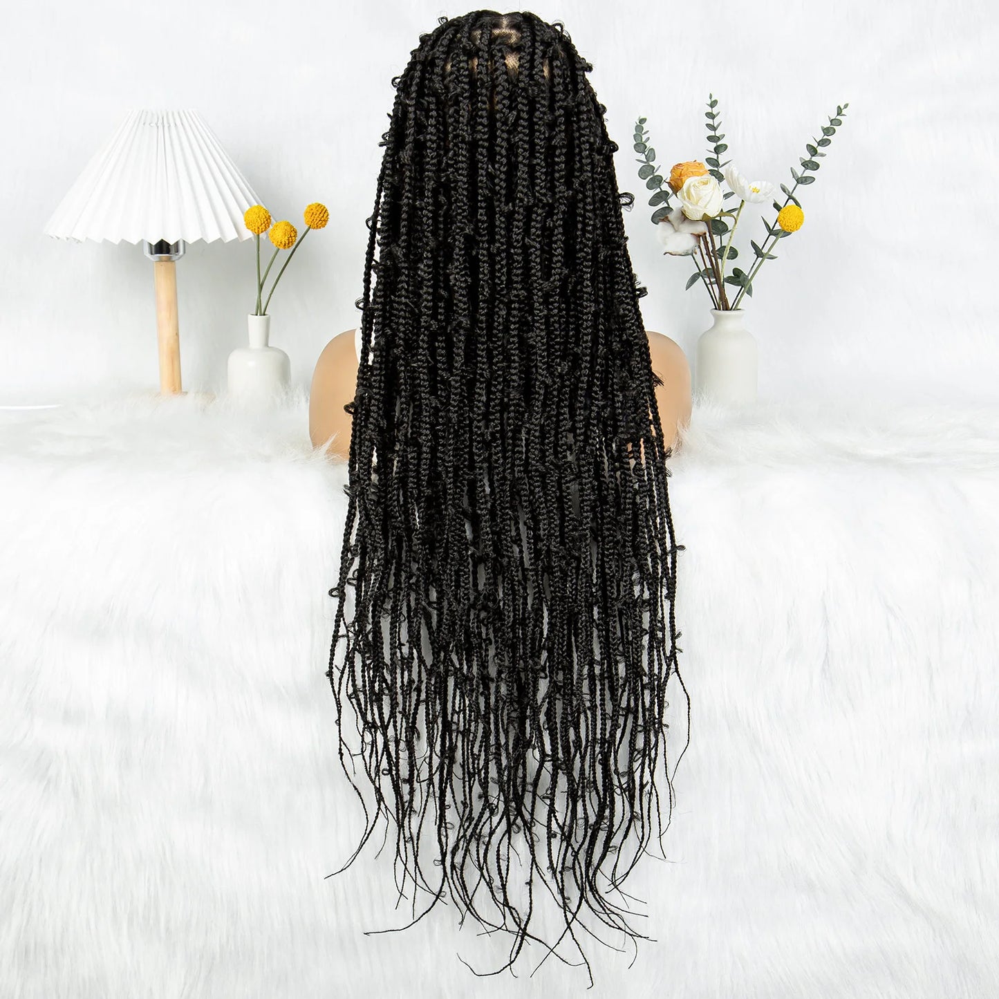 Kima Butterfly Crochet Box Braided Wigs Synthetic Cornrow Full Lace Wig Dreadlocks Wig Crochet For Black Women