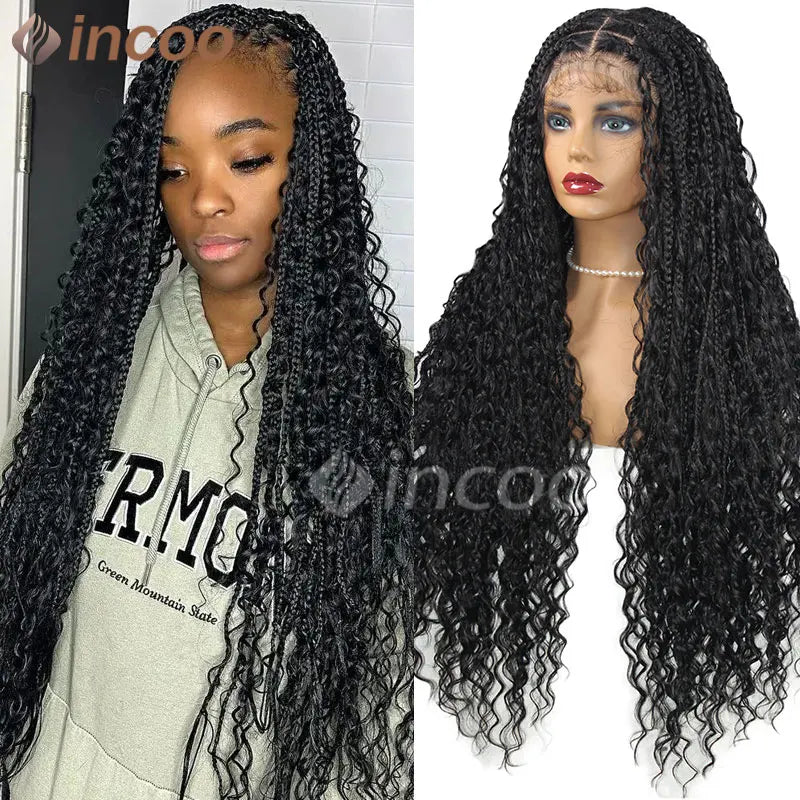 613 Blonde & Burgundy Butterfly Braids Wig | 36" Full Lace | Goddess Locs & Box Braids Luxegan