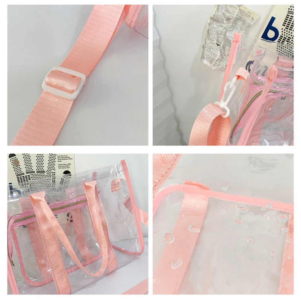 Transparent PVC Large Capacity Tote Bag Luxegan