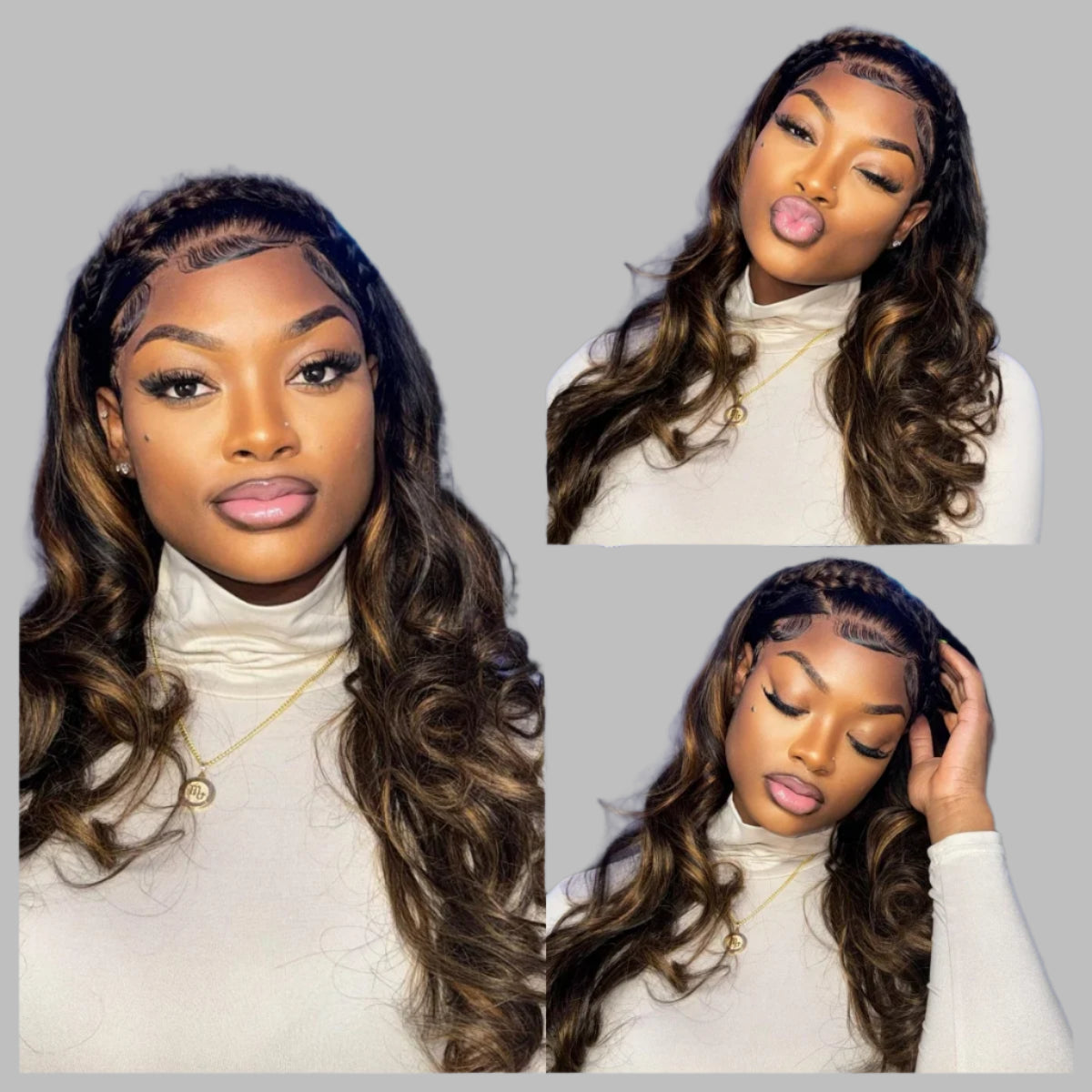 FB30 Balayage Highlight Body Wave Wig | 150% Density 7x5 Glueless Lace Front Human Hair (Invisible Knots) Luxegan