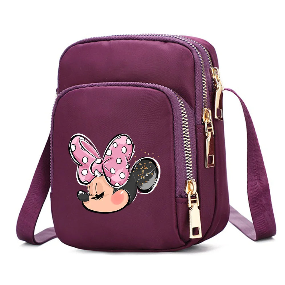 Mickey & Minnie Mouse Shoulder Bag | Cartoon Crossbody Handbag Luxegan
