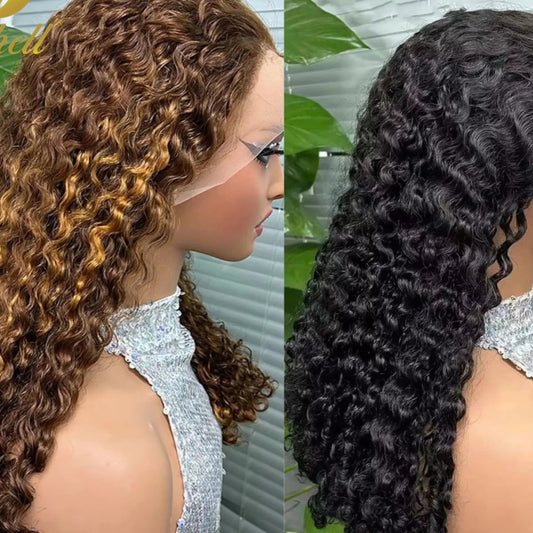 Roman Roll Highlight Ombre Curly Wig | Sophisticated "300% Ultra Density" Silhouette | Elegant 13x4 HD Transparent Lace Frontal | "Dignified" High-Performance 12A Double Drawn Burmese Hair for Radiant Versatile Styling Luxegan