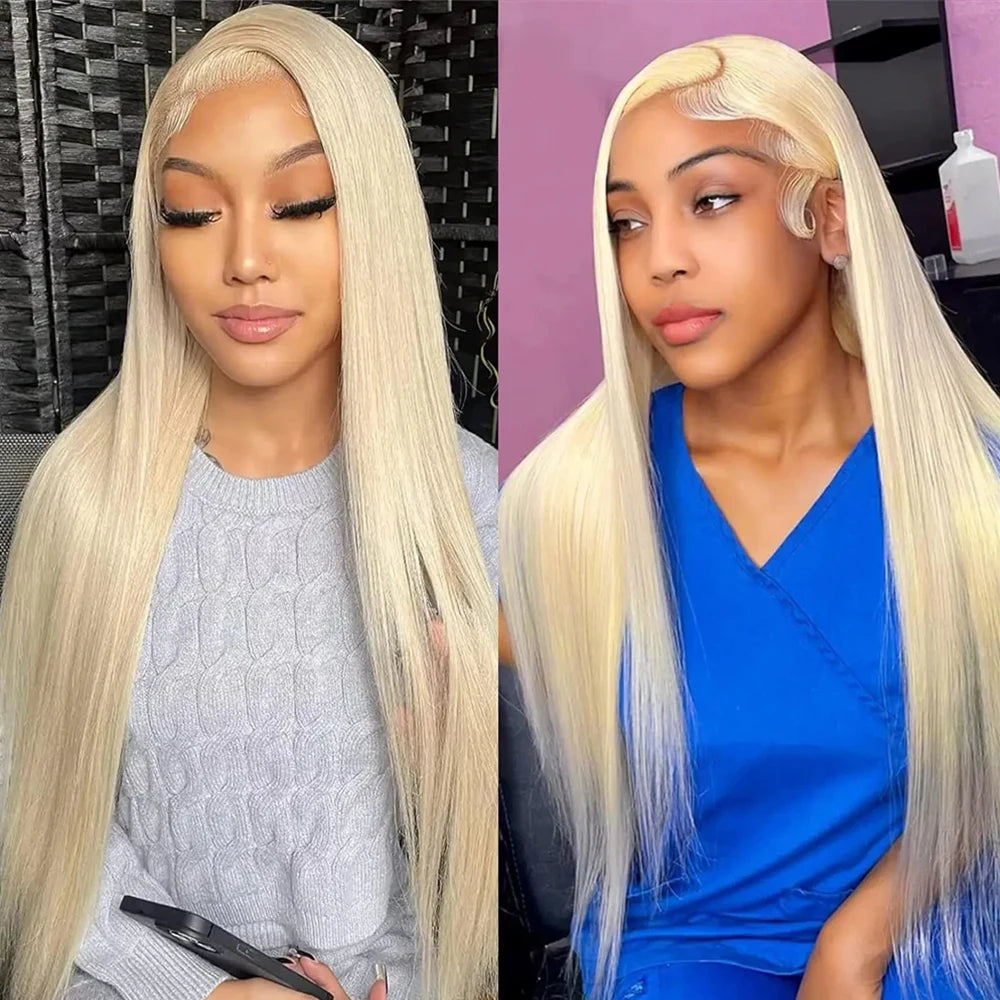 HD Transparent 613 Blonde Lace Front Wig | Bone Straight Brazilian Remy Hair | 200% Density