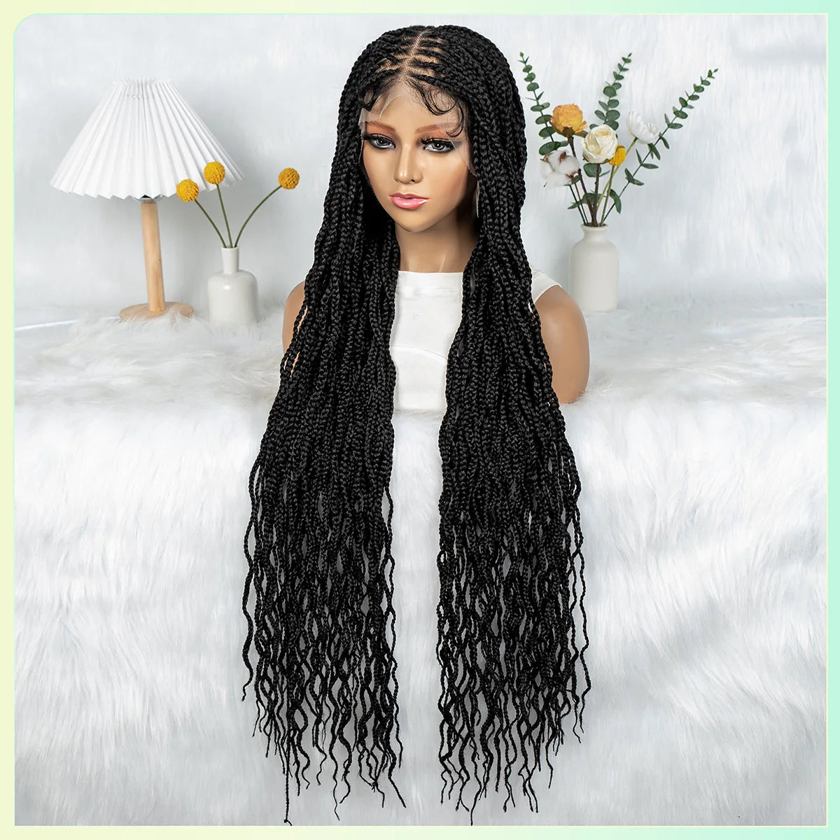 Crochet Box Braids Full Lace Wig with Pre-Plucked Hairline Luxegan
