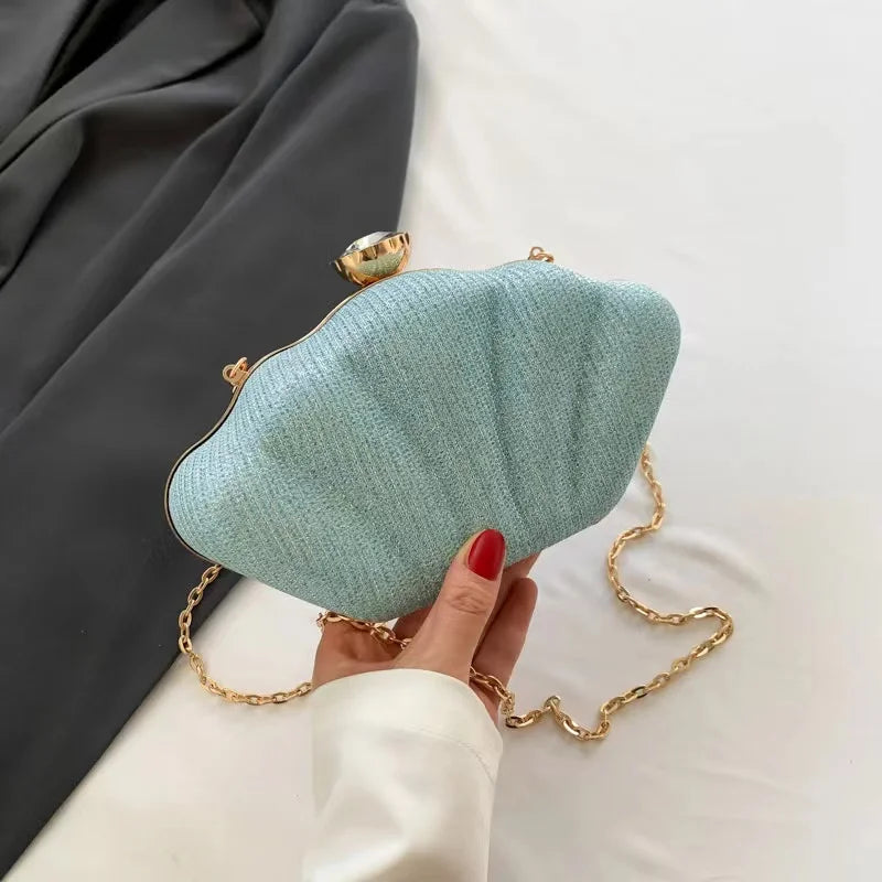 Luxury Shell Clutch | Metallic Evening & Crossbody Bag Luxegan