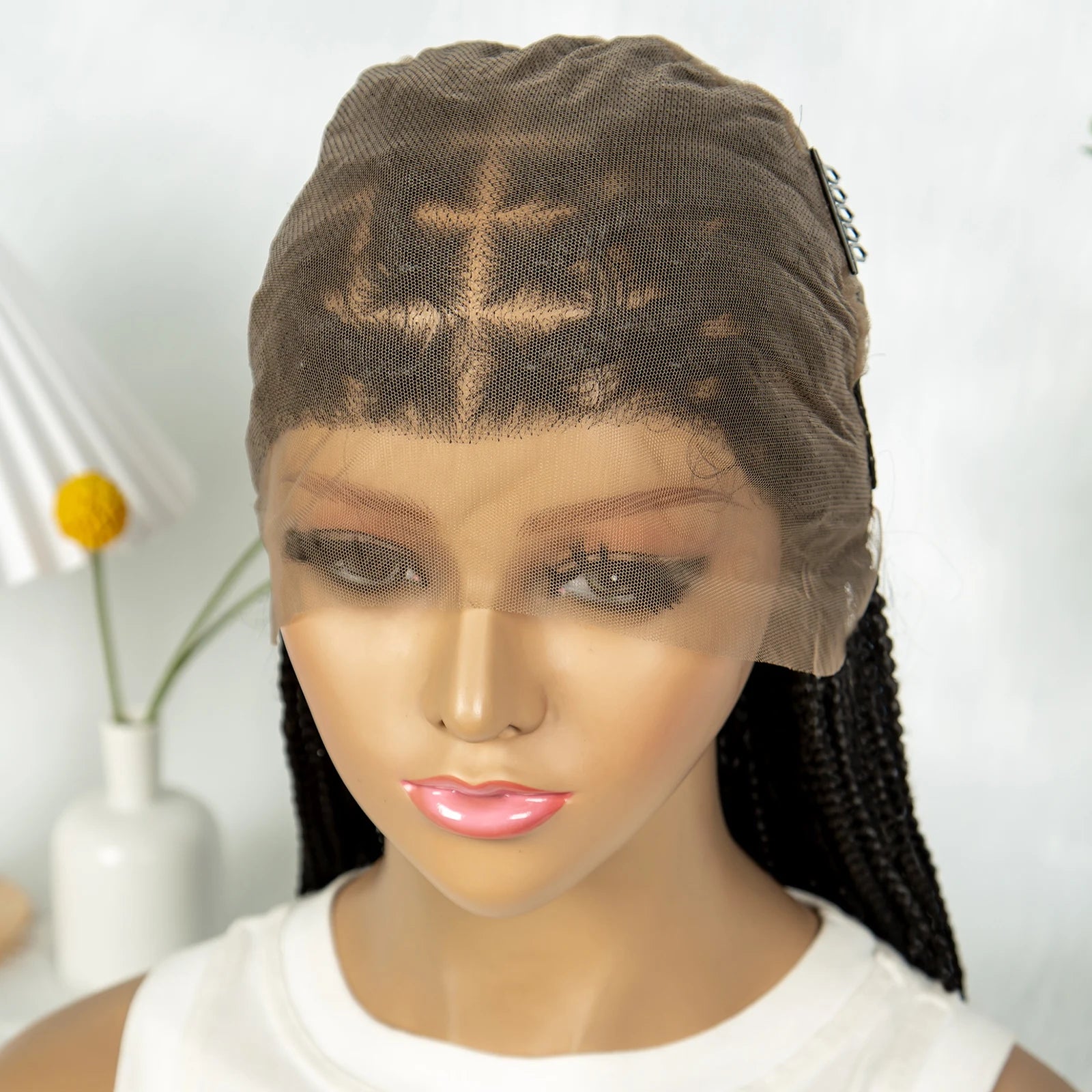 New HD Goddess Box Braids Wig | Transparent Full Lace Crochet Luxegan