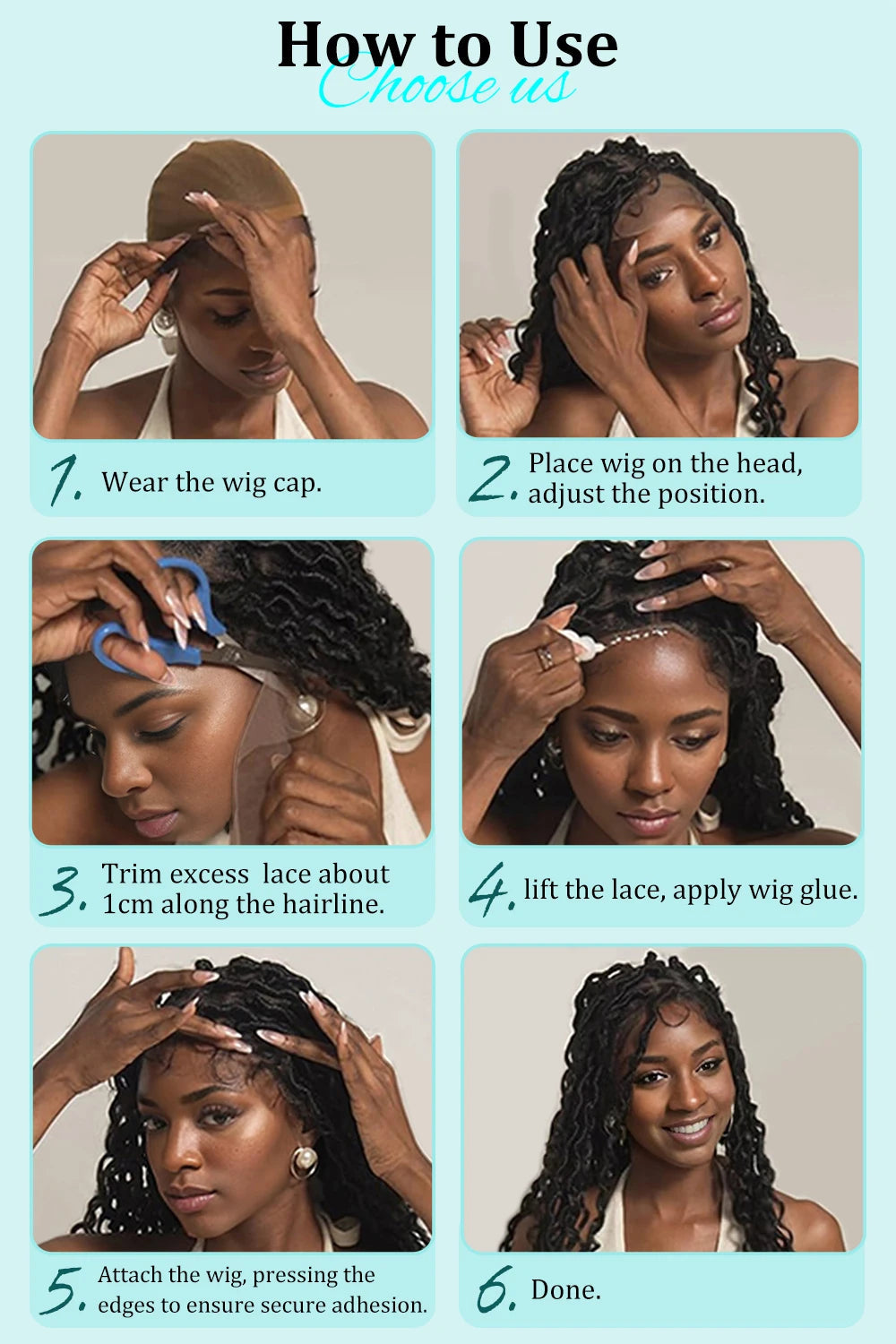 KIMA Boho Braided Wigs 20Inch Transparent Full Lace Wig Synthetic Box Braids Goddess Braided Wigs with Baby Hair for Black Women Luxegan
