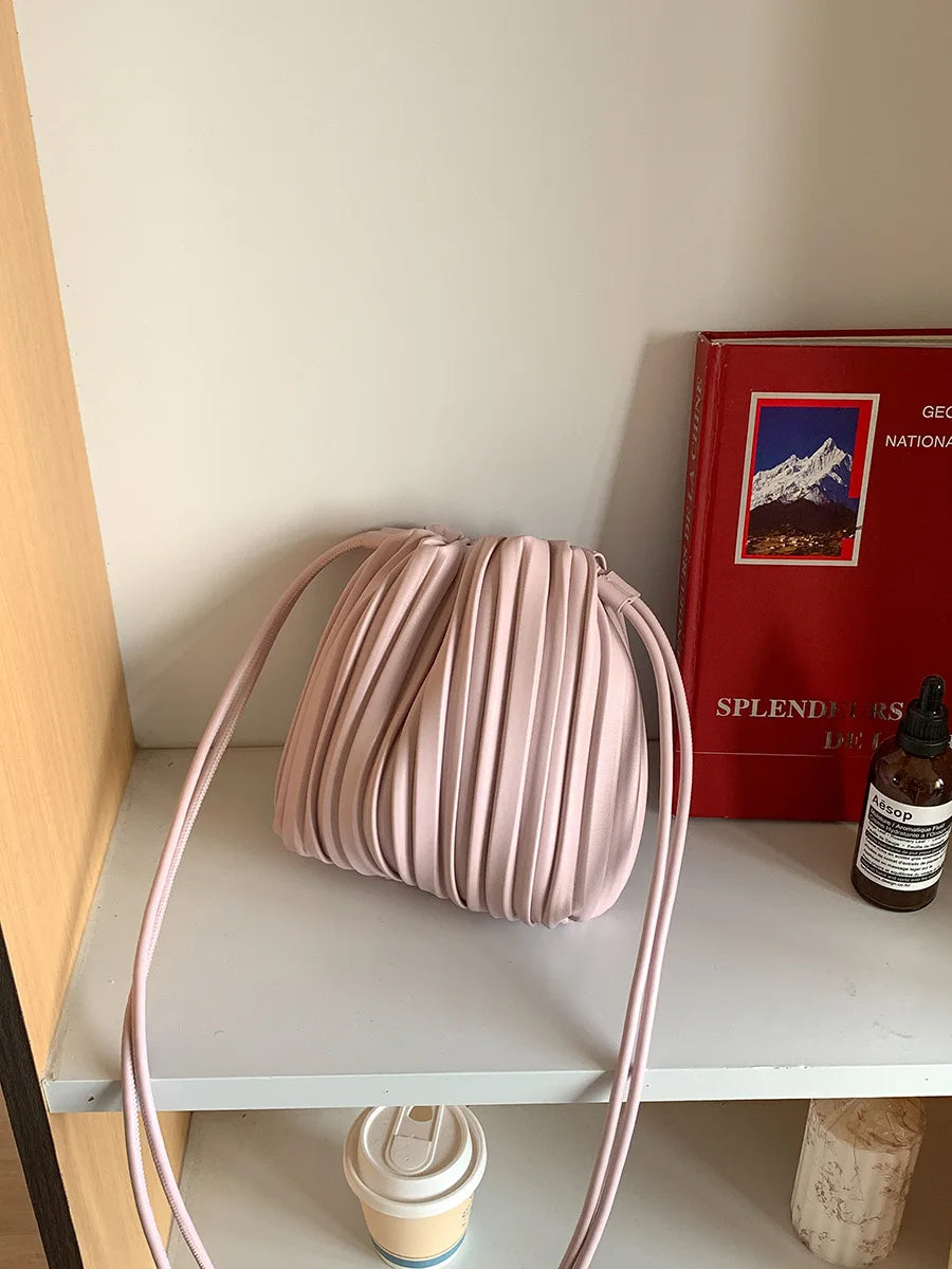 Luxury Women's Crossbody Bag | Pleated Mini Bag & Candy Color Handbag Luxegan
