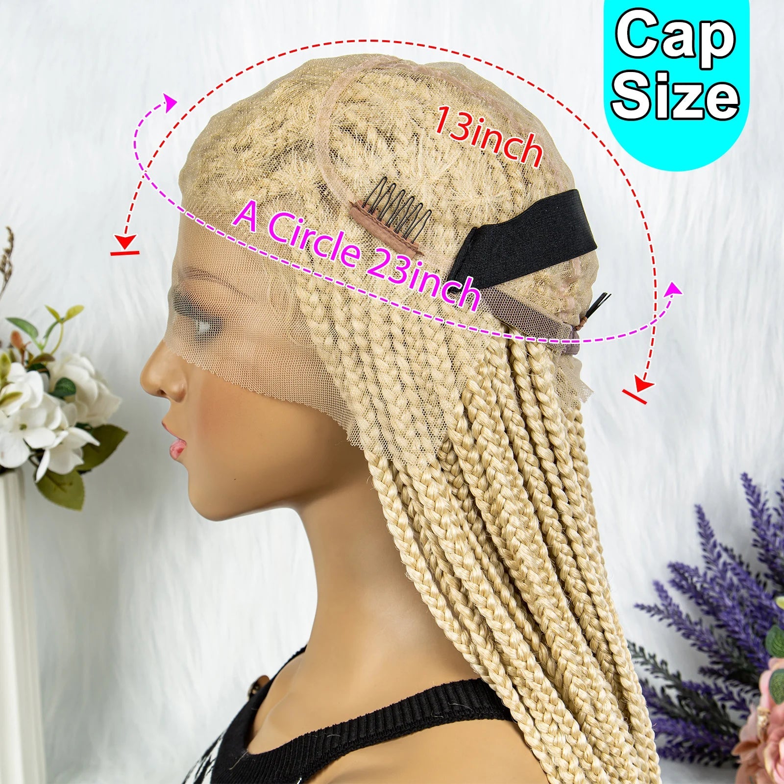 613 Blonde HD Full Lace Braided Wig | Knotless Box & Cornrows | Crochet Braids | Synthetic Luxegan