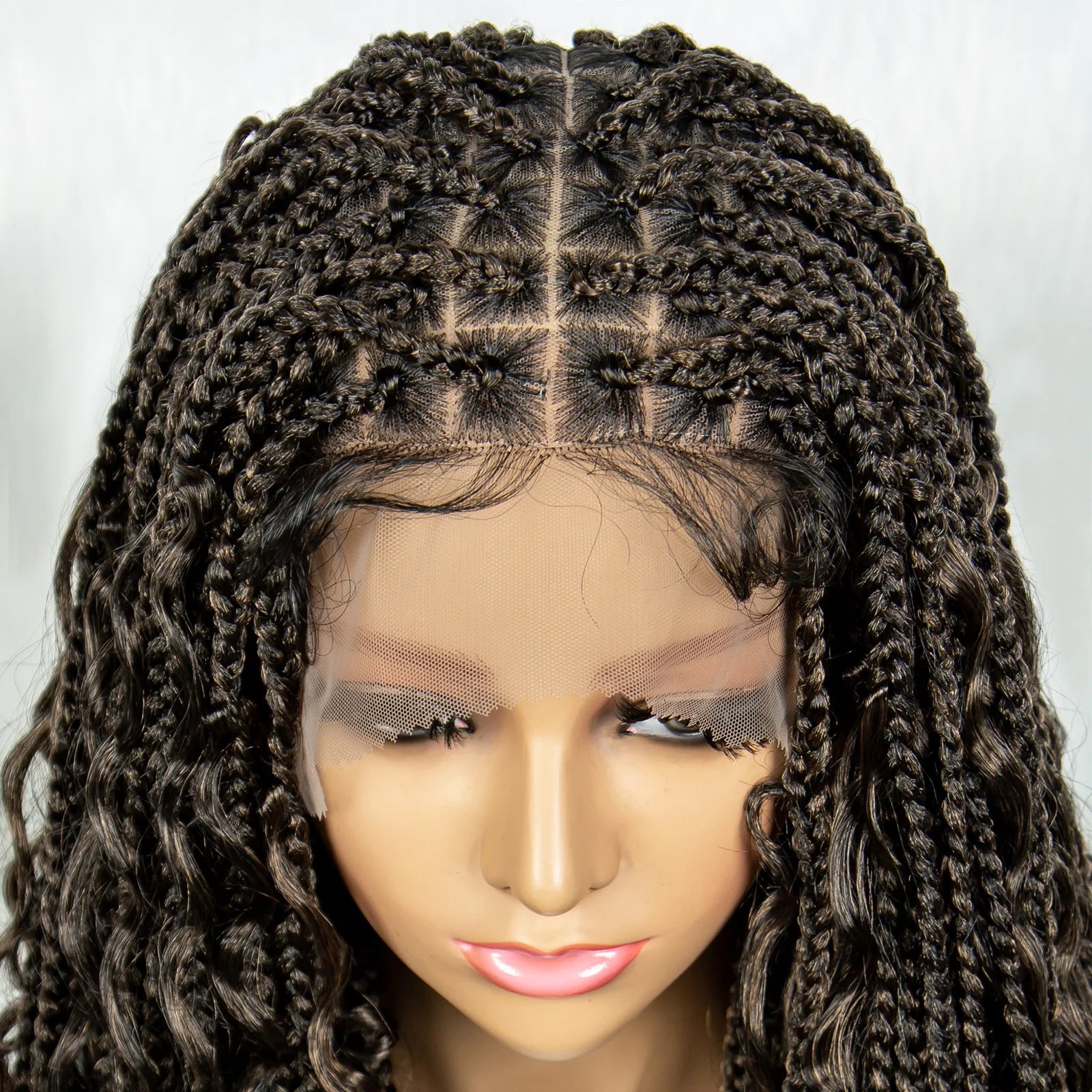 32" Natural Boho Knotless Braids Wig | HD Lace Front | Baby Hair | Synthetic Luxegan