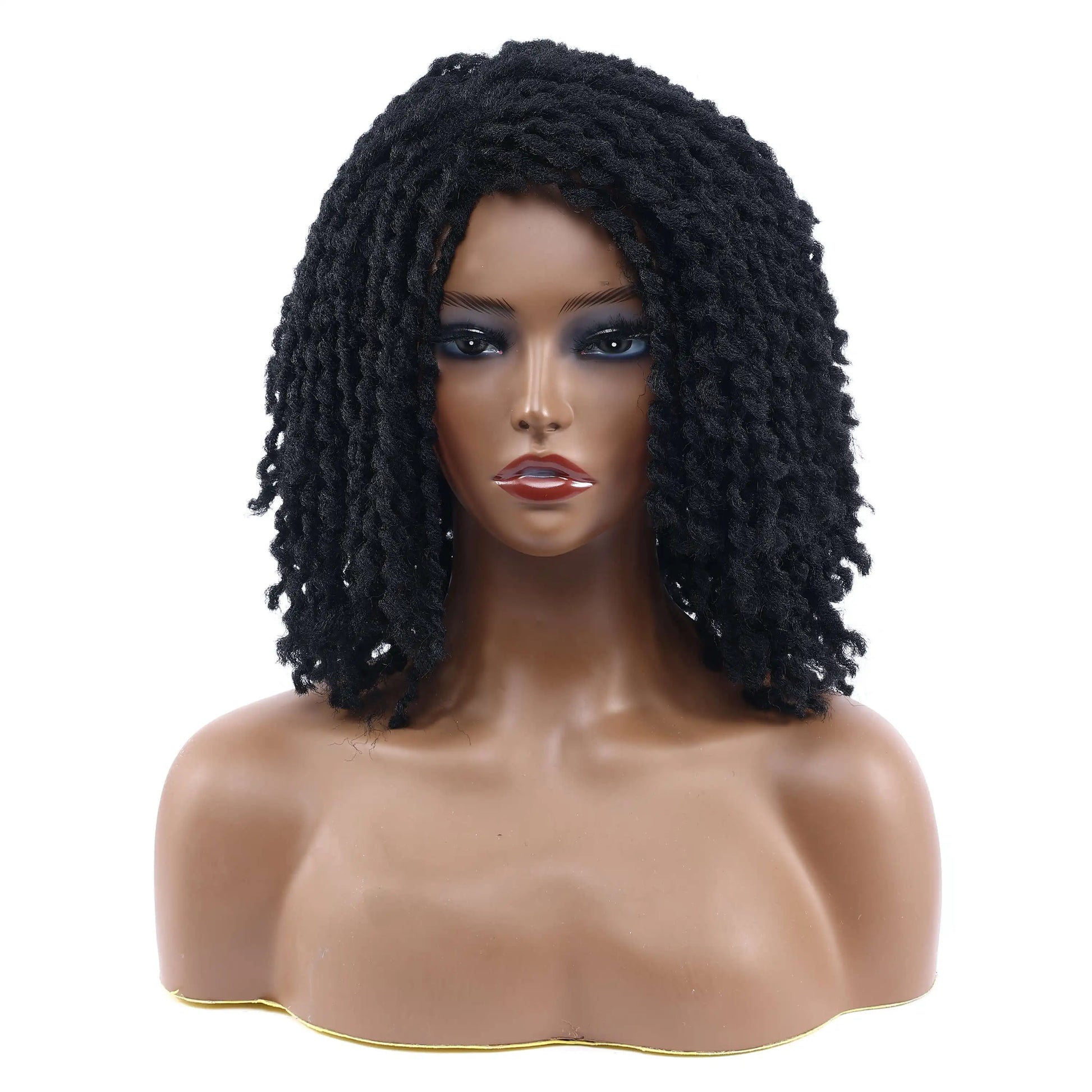 10" Short Dreadlock Wig | Afro Curly Twist | Faux Locs Braids | Heat Resistant | Black Women